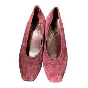 THINK! burgundy Suede Wedges size 39 US 8